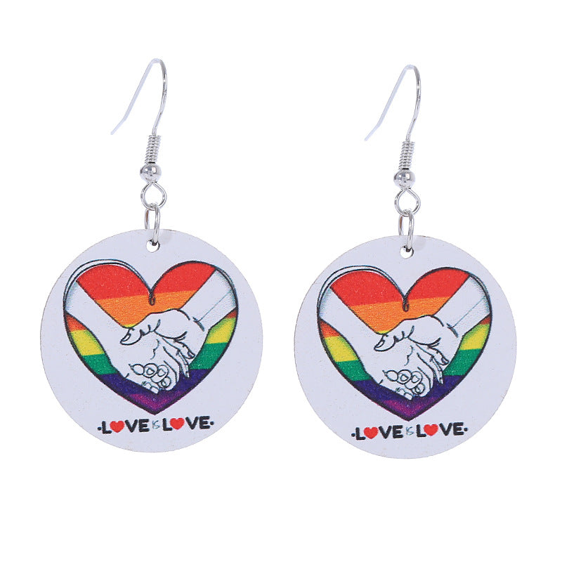 Wholesale Rainbow LGBT Collection Wood Earrings